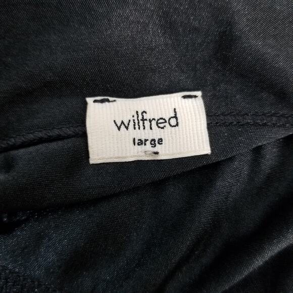 Wilfred Open Back Faux Leather Skirt Long Sleeve Dress Black Large - Picture 9 of 9